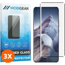 Mobigear Premium Xiaomi Mi 11 Ultra Verre trempé Protection d'écran - Compatible Coque - Noir (Lot de 3)