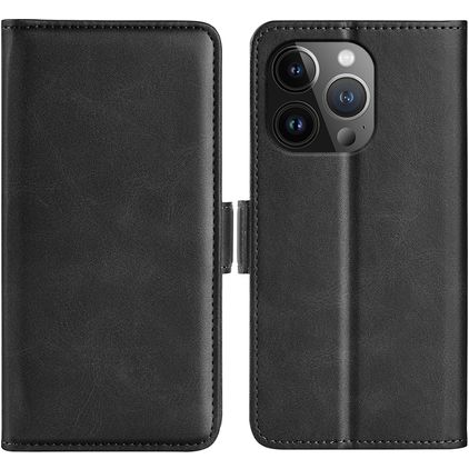 Mobigear Slim Magnet Housse iPhone 15 Pro Max Etui Porte-Monnaie - Noir