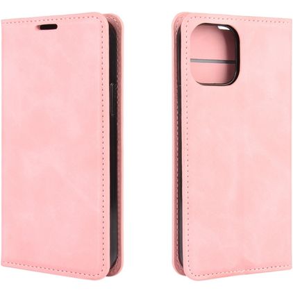 Mobigear Retro Slim iPhone 12 Étui Portefeuille - Rose