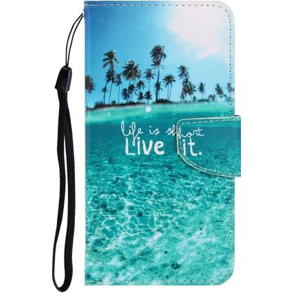 Mobigear Design Housse Huawei P40 Lite E Etui Porte-Monnaie - Life is short