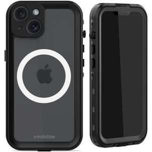Mobilize Waterproof Coque iPhone 15 MagSafe Coque arrière Imperméable Rigide - Noir
