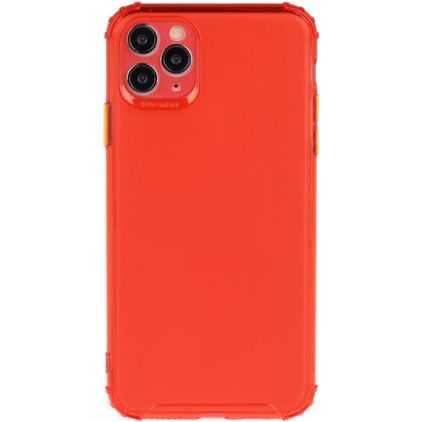 Mobigear Cushion Coque iPhone 12 Pro Max Coque arrière en TPU Souple Anti-Chocs - Rouge