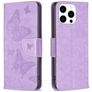 Mobigear Butterfly Housse iPhone 16 Pro Max Etui Porte-Monnaie - Violet