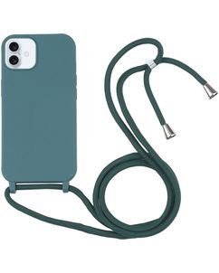Mobigear Lanyard iPhone 16 Coque avec cordon en Silicone - Vert