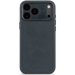 Decoded Coque iPhone 17 Pro Coque arrière en Cuir Véritable Anti-Chocs - Navy Shadow