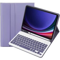 Mobigear Keys Coque Samsung Galaxy Tab S9 FE Etui Clavier Bluetooth QWERTY + Porte-crayon - Violet