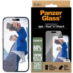 PanzerGlass Classic Fit iPhone 16 Verre trempé Protection d'écran - Compatible Coque