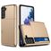 Mobigear Card Coque Samsung Galaxy S21 Coque arrière Rigide Anti-Chocs avec Porte-Cartes - Or