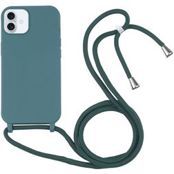 Mobigear Lanyard iPhone 16 Plus Coque avec cordon en Silicone - Vert