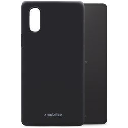 Mobilize Rubber Gelly Coque Sony Xperia 10 IV Coque arrière en TPU Souple - Matt Black