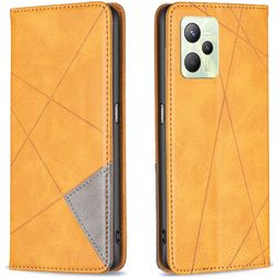 Mobigear Rhombus Slim Realme C35 Étui - Cognac