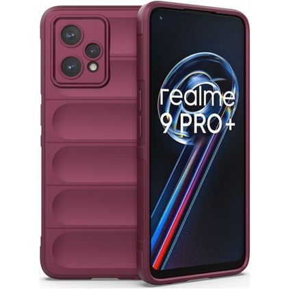 Mobigear Bumpy Coque Realme 9 Pro Plus Coque arrière en TPU Souple - Bordeaux