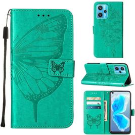 Mobigear Butterfly Housse Realme 9 Pro Plus Etui Porte-Monnaie - Vert