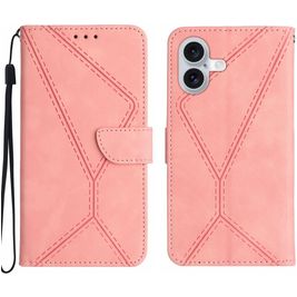 Mobigear Stitch Housse iPhone 17 Etui Porte-Monnaie - Rose