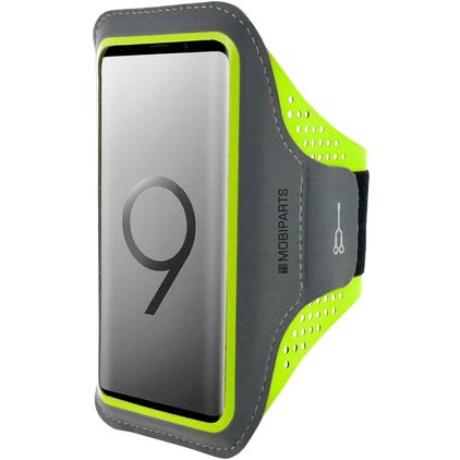 Mobiparts Comfort Fit Brassard Téléphone Samsung Galaxy S9 Plus Brassard Coque de Sport en Neoprène - Neon Green