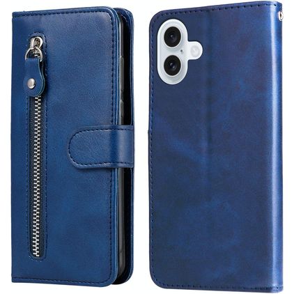 Mobigear Zipper Housse iPhone 17 Etui Porte-Monnaie - Bleu