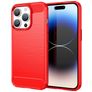 Mobigear Brushed Slim Coque iPhone 15 Pro Max Coque arrière en TPU Souple - Rouge