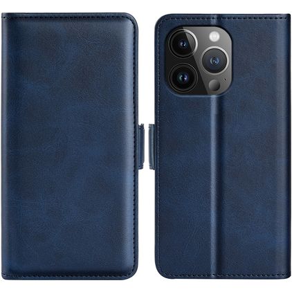 Mobigear Slim Magnet Housse iPhone 15 Pro Etui Porte-Monnaie - Dark Blue