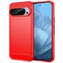 Mobigear Brushed Slim Coque Google Pixel 9 Coque arrière en TPU Souple - Rouge