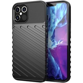 Mobigear Groove Coque iPhone 12 Pro Max Coque arrière en TPU Souple - Noir