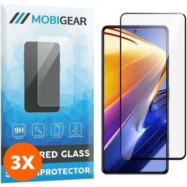 Mobigear Premium POCO F4 GT Verre trempé Protection d'écran - Compatible Coque - Noir (Lot de 3)