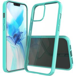 Mobigear Crystal Coque iPhone 12 Pro Max Coque arrière Rigide - Transparent / Turquoise