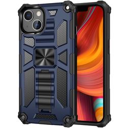 Mobigear Armor Stand Coque iPhone 13 Pro Coque arrière Rigide Anti-Chocs avec Support Amovible - Bleu