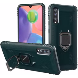 Mobigear Armor Ring Coque Wiko View 4 Coque arrière Rigide Anti-Chocs avec Anneau-Support - Vert