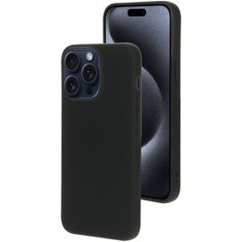 Mobiparts Coque iPhone 15 Pro Max Coque arrière en Silicone - Noir