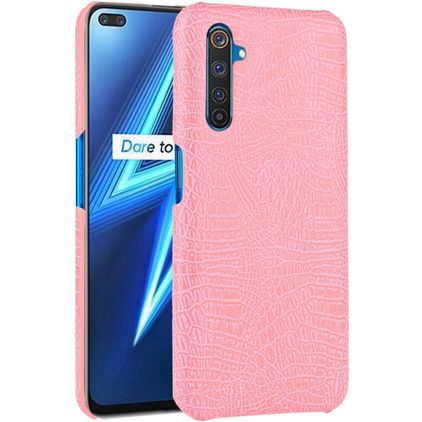 Mobigear Croco Coque Realme X50 Pro Coque arrière Rigide - Rose