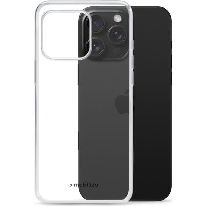 Mobilize Gelly Coque Transparente iPhone 16 Pro Max Coque arrière en TPU Souple - Transparent