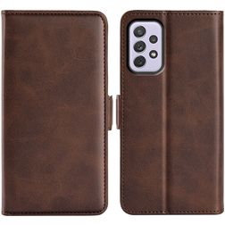Mobigear Slim Magnet Housse Samsung Galaxy A73 Etui Porte-Monnaie - Marron