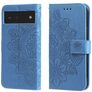 Mobigear Flowers Housse Google Pixel 6 Etui Porte-Monnaie - Bleu
