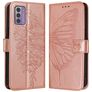 Mobigear Butterfly Housse Nokia G42 Etui Porte-Monnaie - Rose doré