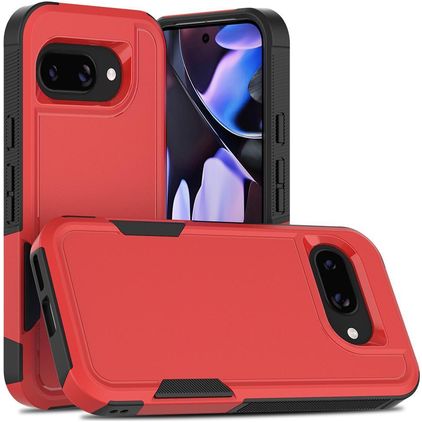 Mobigear Heavy Armor Coque Google Pixel 9a Coque arrière Rigide Anti-Chocs - Rouge