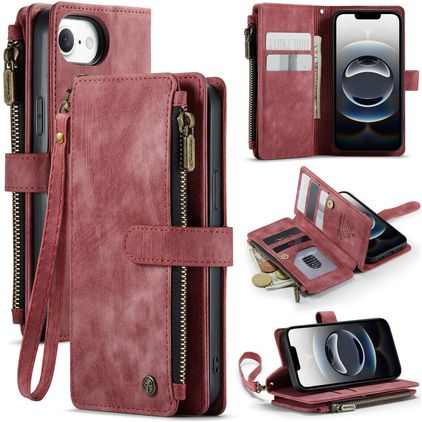 CaseMe C30 Housse iPhone 16e Etui Porte-Monnaie - Rouge