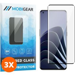 Mobigear Premium OnePlus 11 Verre trempé Protection d'écran - Compatible Coque - Noir (Lot de 3)