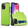 Mobigear Card Coque iPhone 15 Coque arrière Rigide Anti-Chocs avec Porte-Cartes - Vert