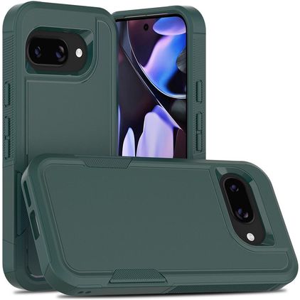 Mobigear Heavy Armor Coque Google Pixel 9a Coque arrière Rigide Anti-Chocs - Vert