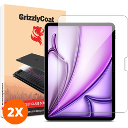 GrizzlyCoat Magic Applicator iPad Air 11 Pouces (2026) Verre trempé Protection d'écran - Compatible Coque + Cadre d'installation (Lot de 2)
