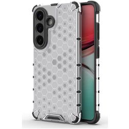 Mobigear Honeycomb Coque Samsung Galaxy S26 Coque arrière Rigide Anti-Chocs - Blanc