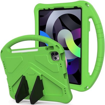 Mobigear AeroArmor Coque iPad 11 (2025) Coque de tablette pour enfants avec Poignée Enfants en EVA + Porte-crayon - Vert