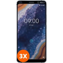 Mobigear Premium Nokia 9 PureView Verre trempé Protection d'écran - Compatible Coque - Noir (Lot de 3)