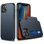 Mobigear Card Coque iPhone 12 Pro Coque arrière Rigide Anti-Chocs avec Porte-Cartes - Dark Blue