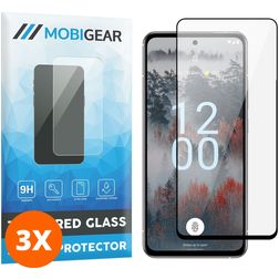 Mobigear Premium Nokia X30 Verre trempé Protection d'écran - Compatible Coque - Noir (Lot de 3)