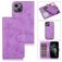 Mobigear Wallet Housse iPhone 15 Etui avec Coque Détachable Porte-Monnaie - Violet