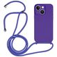 Mobigear Lanyard iPhone 15 Coque avec cordon en Silicone - Violet