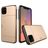 Mobigear Card Coque iPhone 11 Coque arrière Rigide Anti-Chocs avec Porte-Cartes - Or