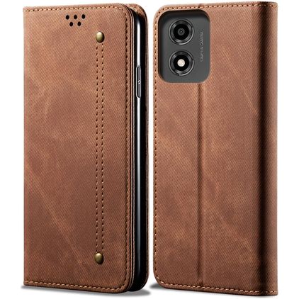 Mobigear Ranch Housse Motorola Moto E14 Etui Porte-Monnaie - Marron