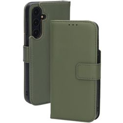 Mobiparts Samsung Galaxy A55 Cuir véritable Étui Portefeuille - Vert